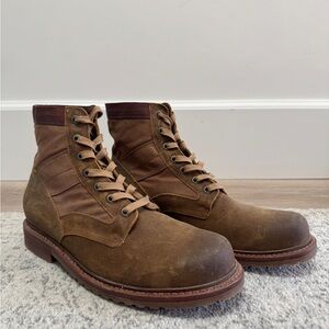 Frye Brown Leather Lace-Up Boots